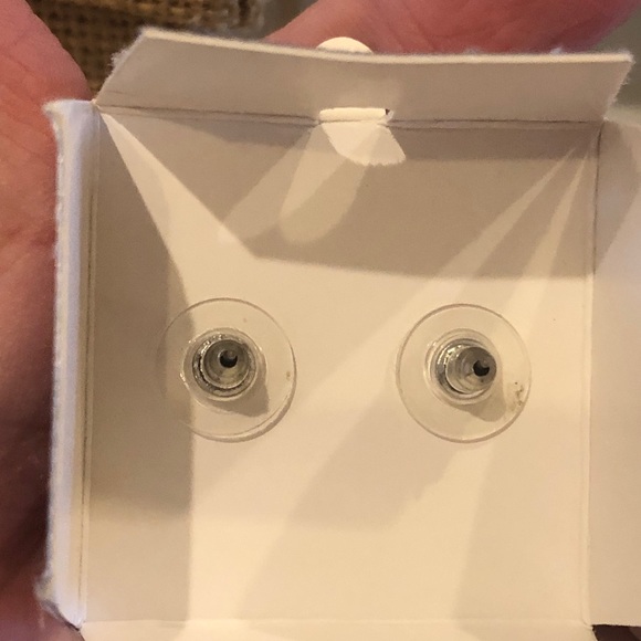 New in Box Jennifer Lopez Earrings silver tone clear rhinestone balls postback - Picture 4 of 5